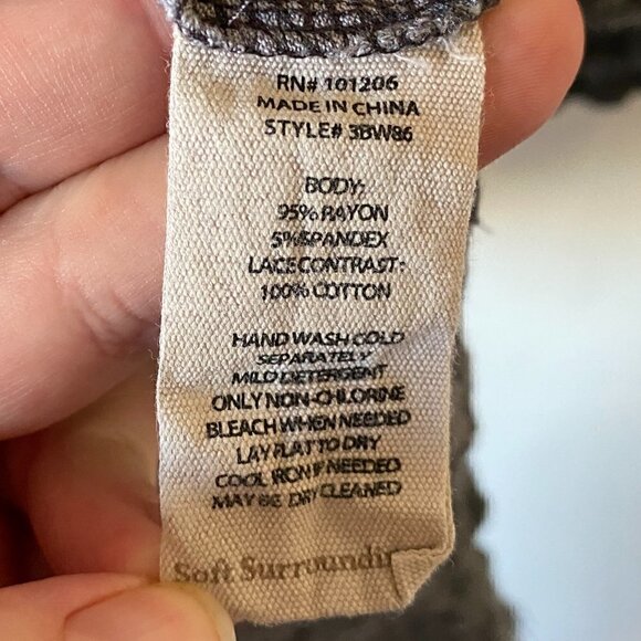 Soft Surroundings Lace Eyelet Hem 3/4 Sleeve Tee - Picture 5 of 6